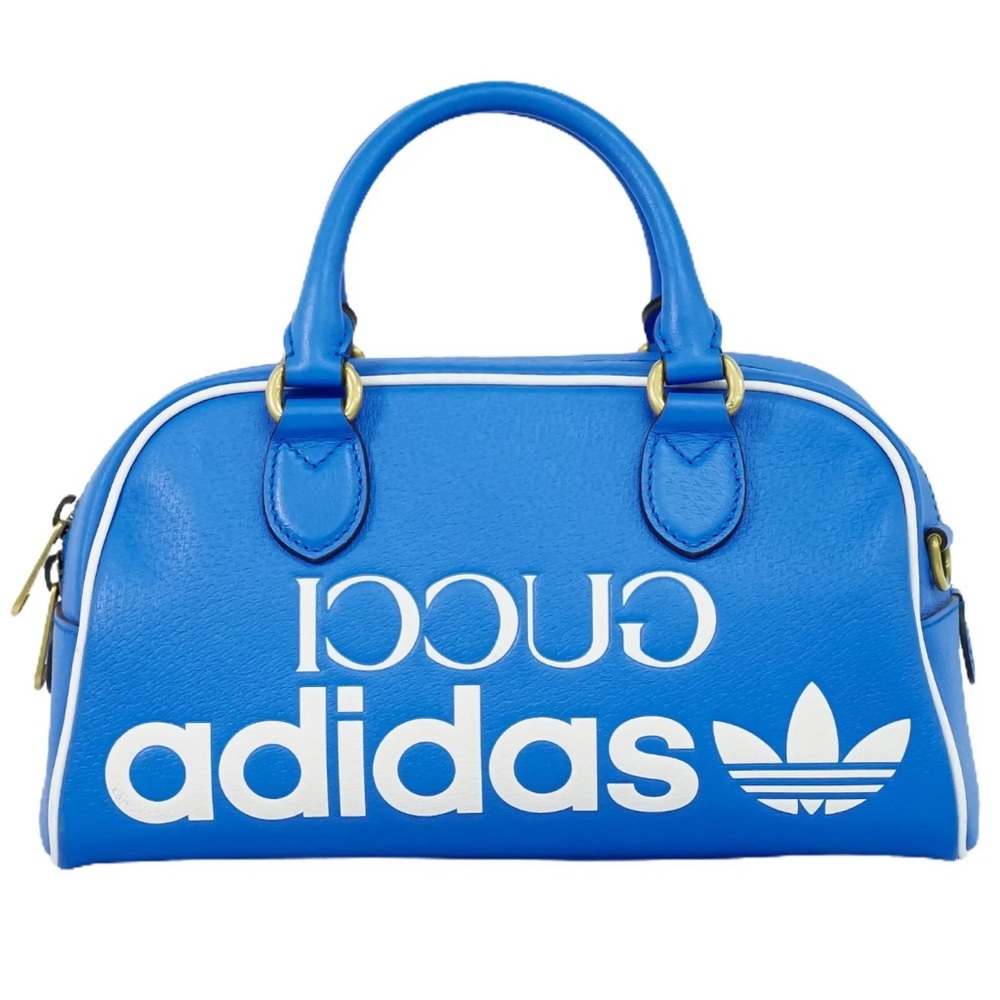 GUCCI x Adidas Blue Logo Duffle Bag 727558 Collaboration RARE Sporty Retro RARE
